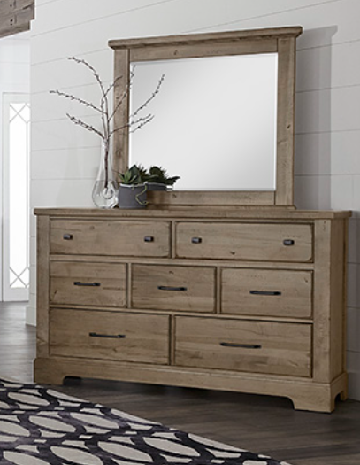 Cool Rustic 7 Drawer Dresser with Mirror