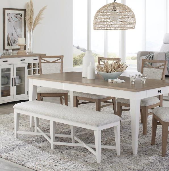 AMERICANA MODERN DINING BENCH COUNTER UPHOLSTERED 49 IN.