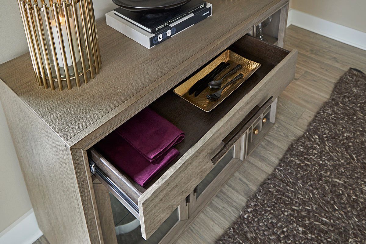 PURE MODERN DINING MULTI-FUNCTIONAL SERVER W/BAR CABINET