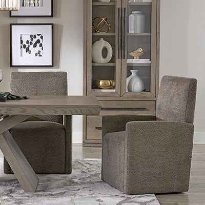 PURE MODERN DINING UPHOLSTERED CASTER CHAIR