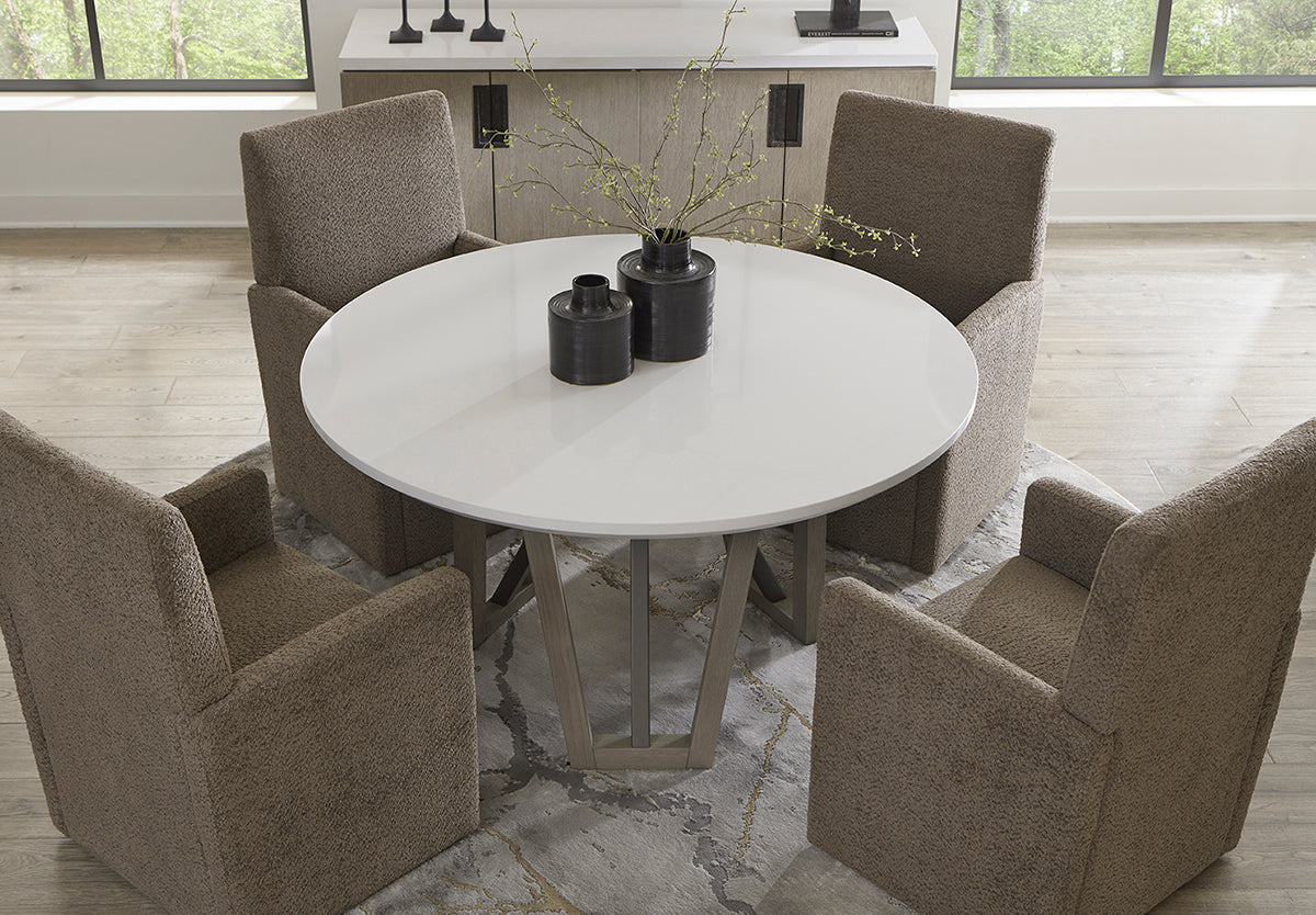 PURE MODERN DINING UPHOLSTERED CASTER CHAIR