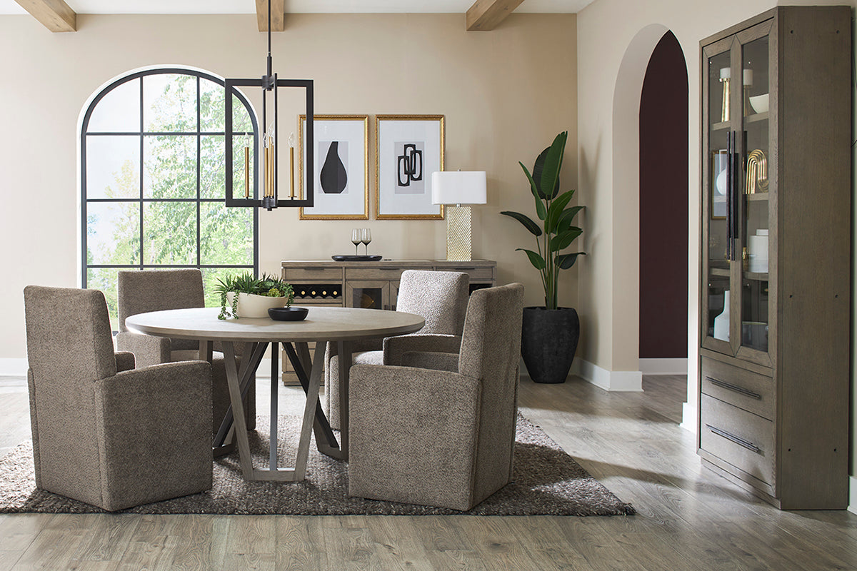 PURE MODERN DINING UPHOLSTERED CASTER CHAIR