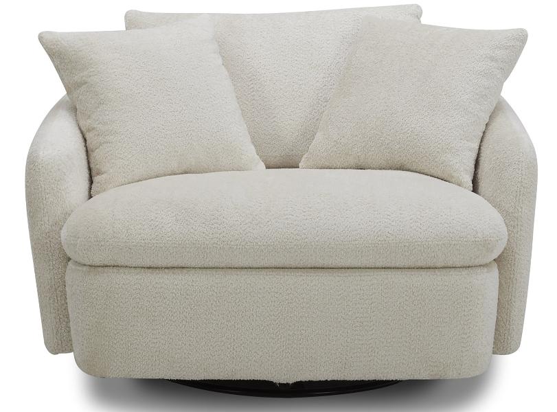 BOOMER - UTOPIA SAND LARGE SWIVEL CHAIR W/ 2 TOSS PLWS