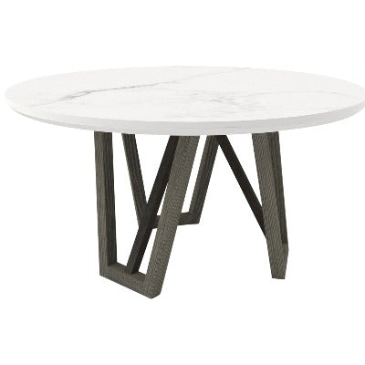 PURE MODERN DINING 54 IN. ROUND TABLE W/ WOOD BASE