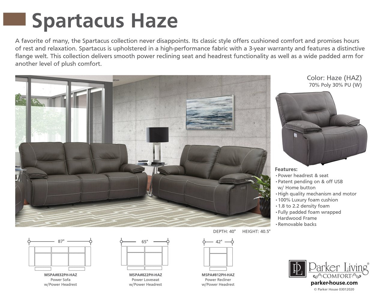 SPARTACUS - HAZE POWER RECLINER