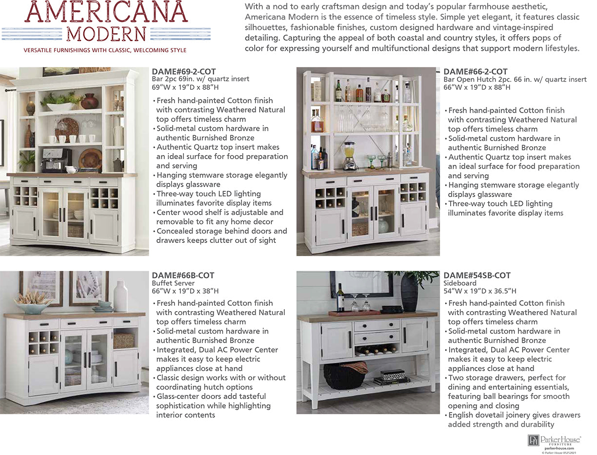 AMERICANA MODERN DINING BENCH COUNTER UPHOLSTERED 49 IN.