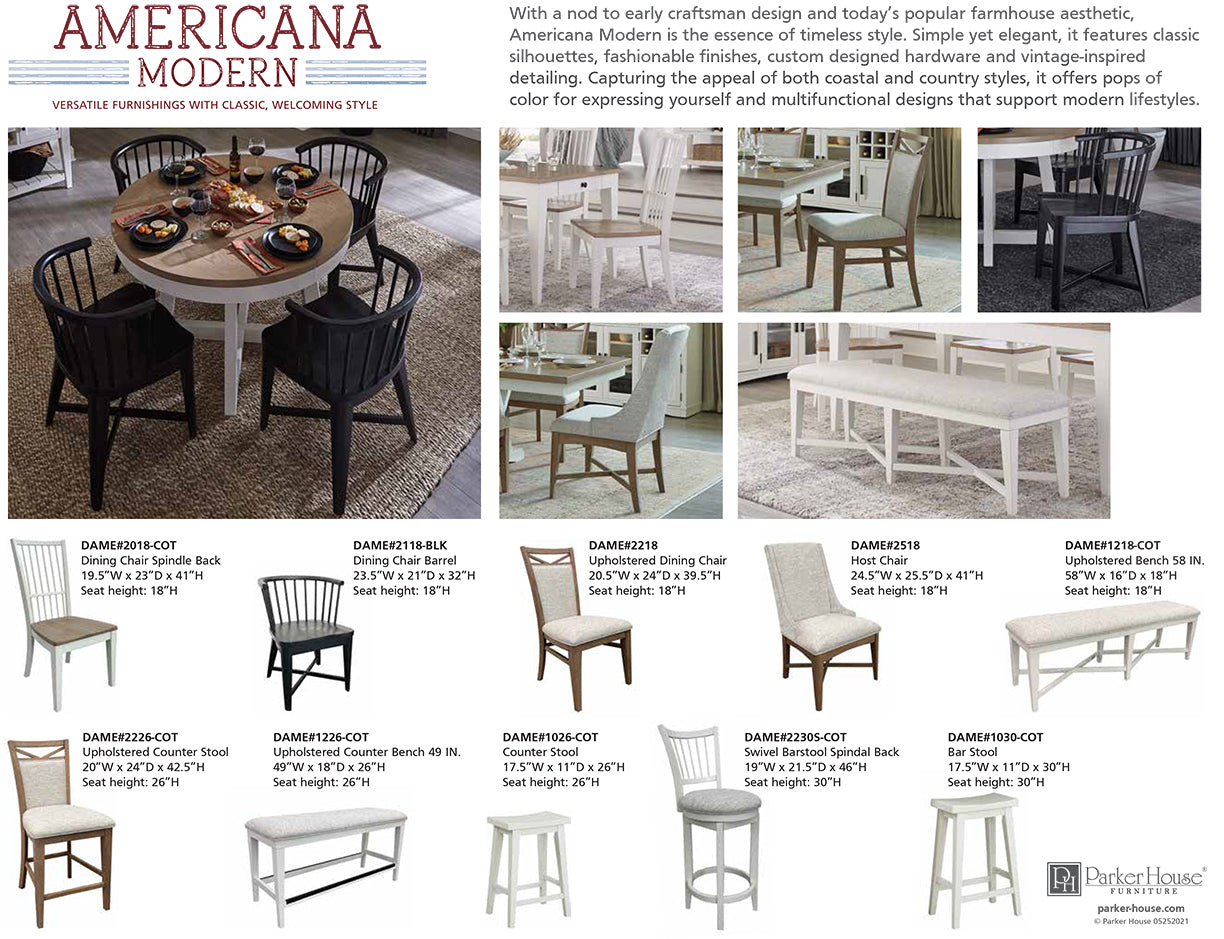 AMERICANA MODERN DINING DINING TABLE 48 IN. ROUND TO 66 IN. (18 IN. LEAF)