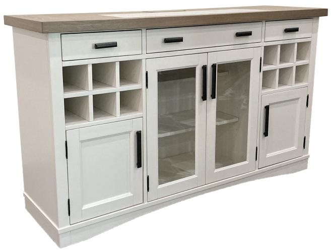 AMERICANA MODERN DINING BUFFET SERVER 66 IN. X 19 IN. WITH QUARTZ INSERT