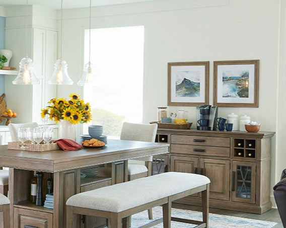 SUNDANCE DINING - SANDSTONE BUFFET SERVER 66 IN. X 19 IN.