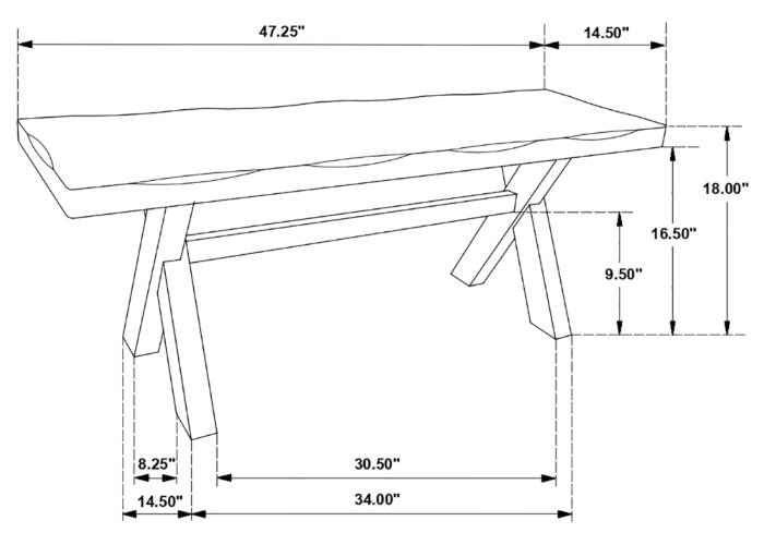 Alston 47-inch Solid Wood Dining Bench Knotty Nutmeg