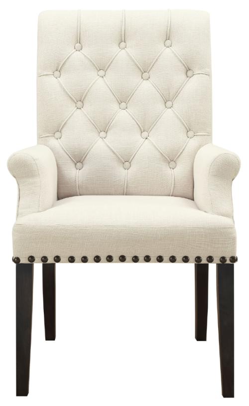 Alana Fabric Upholstered Dining Arm Chair Beige