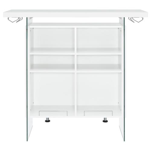 Acosta Freestanding Home Bar Wine Cabinet White High Gloss