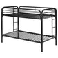 Morgan Metal Twin Over Twin Bunk Bed Black