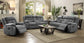Higgins Upholstered Motion Reclining Sofa Grey