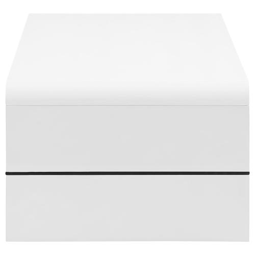 Airell Rectangular Coffee Table with Shelf White High Gloss