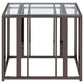 Adri Rectangular Glass Top Side End Table Black Nickel