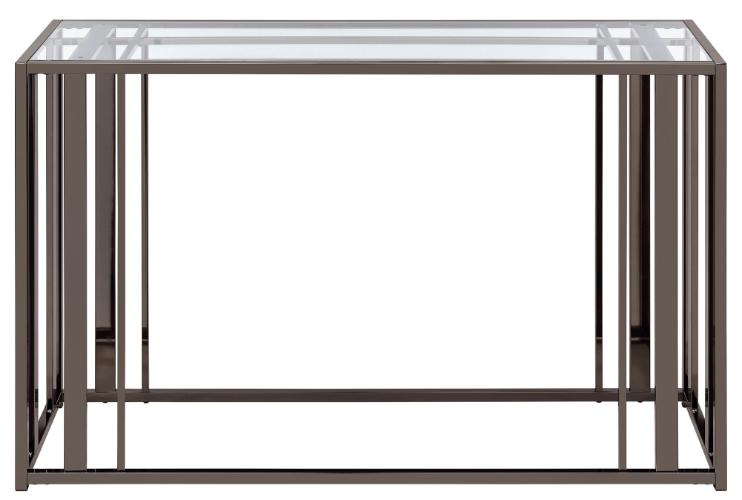 Adri Glass Top Entryway Console Table Black Nickel