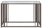 Adri Glass Top Entryway Console Table Black Nickel