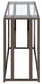 Adri Glass Top Entryway Console Table Black Nickel