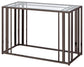 Adri Glass Top Entryway Console Table Black Nickel
