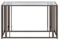 Adri Glass Top Entryway Console Table Black Nickel