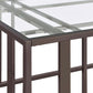 Adri Glass Top Entryway Console Table Black Nickel