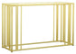 Adri Glass Top Entryway Console Table Matte Brass