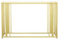 Adri Glass Top Entryway Console Table Matte Brass