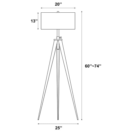 Harrington 60-inch Drum Shade Metal Tripod Floor Lamp Black