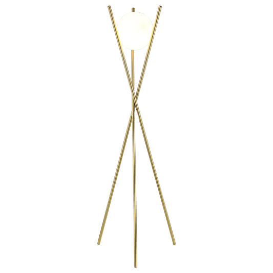 Yamileth 65-inch Spherical Bulb Metal Tripod Floor Lamp Gold