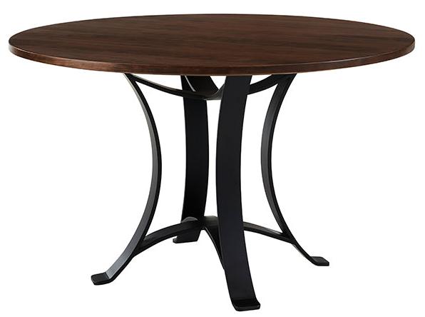 48 INCH ROUND TABLE W/ METAL BASE