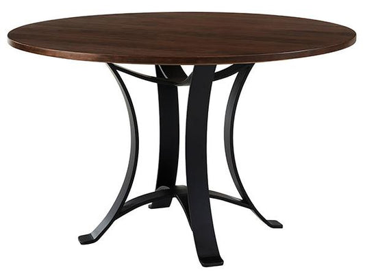 48 INCH ROUND TABLE W/ METAL BASE
