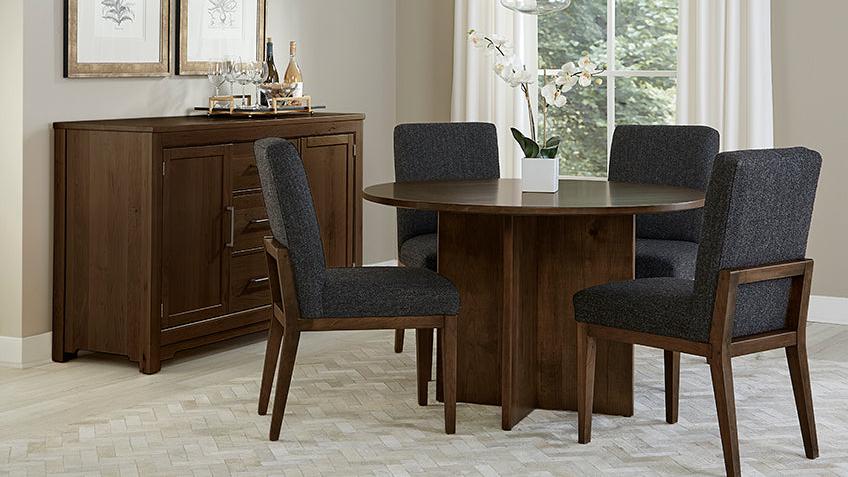 48 INCH ROUND TABLE W/ WOOD BASE