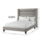 JACOB - LUXE LIGHT GREY QUEEN BED 5/0