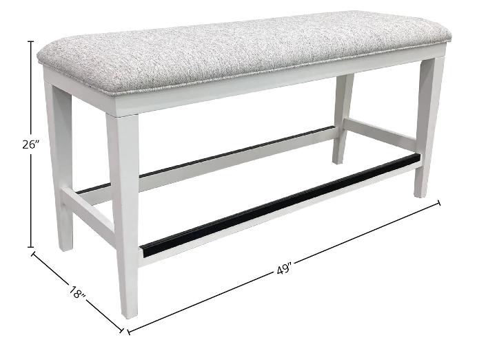 AMERICANA MODERN DINING BENCH COUNTER UPHOLSTERED 49 IN.
