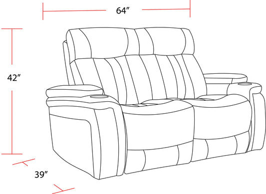 ROYCE - FANTOM IVORY POWER LOVESEAT