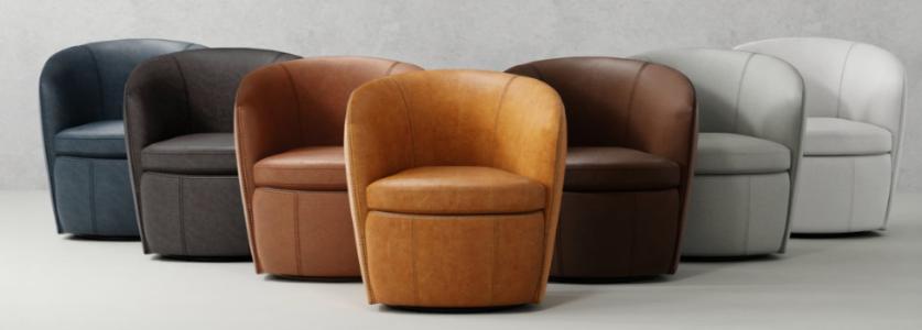 BAROLO - VINTAGE NAVY SWIVEL CLUB CHAIR