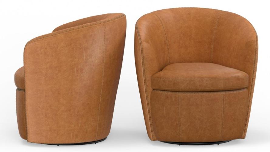 BAROLO - VINTAGE SADDLE SWIVEL CLUB CHAIR