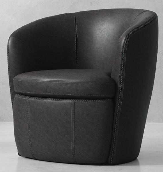 BAROLO - VINTAGE SLATE SWIVEL CLUB CHAIR