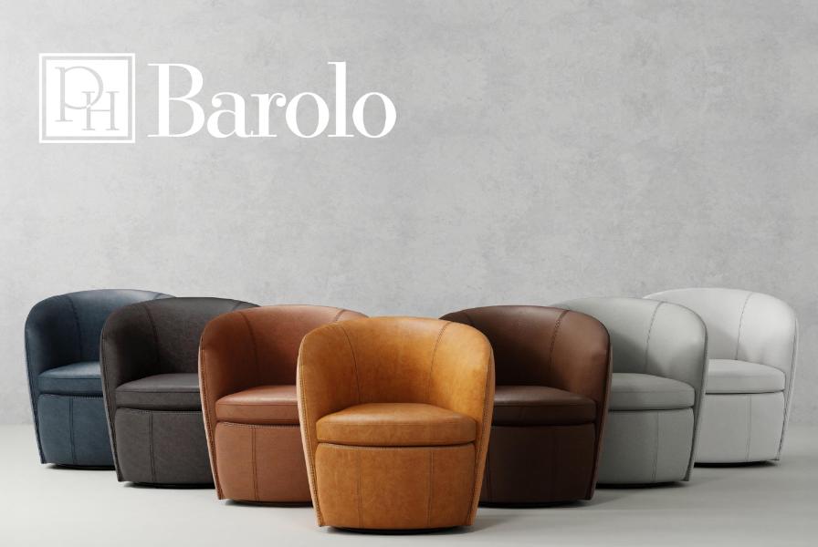 BAROLO - VINTAGE BROWN SWIVEL CLUB CHAIR