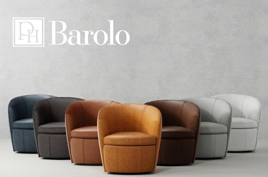 BAROLO - VINTAGE NAVY SWIVEL CLUB CHAIR