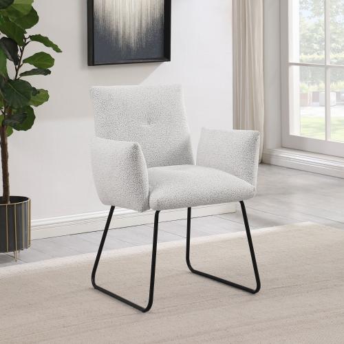 Ackland Upholstered Dining Arm Chair Light Grey (Set of 2)