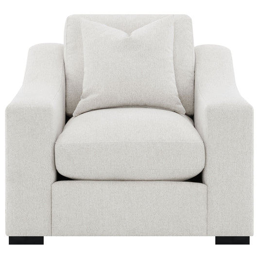 Ashlyn Fabric Upholstered Track Arm Accent Chair Sand
