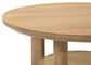 Ottowa Round Wood Side End Table with Shelf Washed Oak