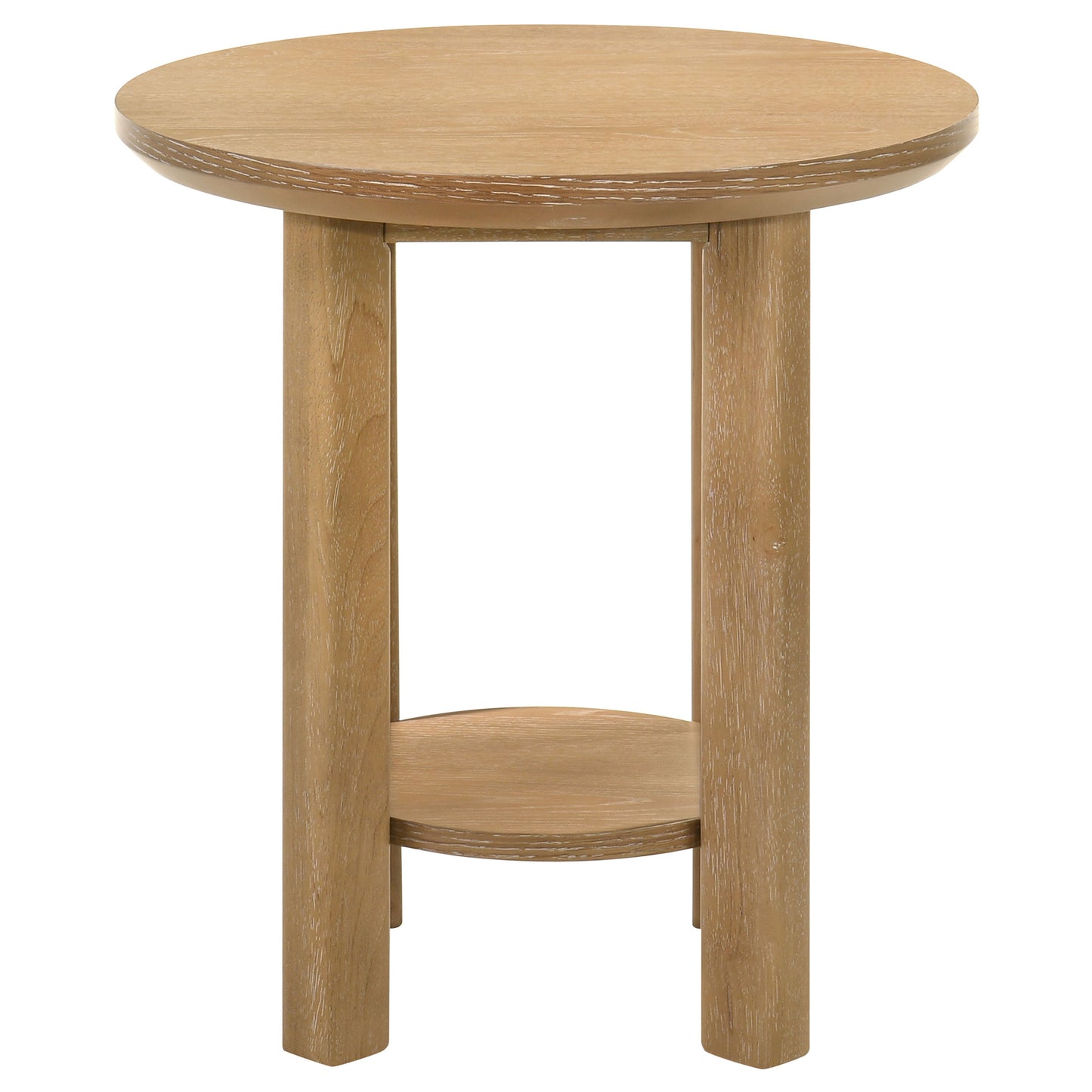 Ottowa 2-piece Round Wood Coffee Table Set Washed Oak