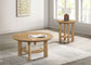 Ottowa 36-inch Round Wood Cocktail Coffee Table Washed Oak
