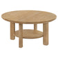 Ottowa 2-piece Round Wood Coffee Table Set Washed Oak