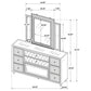 Lorient 8-drawer LED Flame Box Dresser and Mirror Ivory Camel