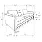 Islington Fabric Upholstered Panel Arm Sofa Taupe