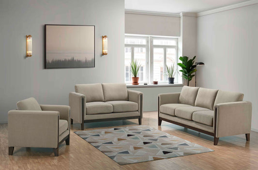 Islington 3-piece Upholstered Panel Arm Sofa Set Taupe